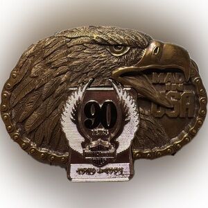 90 Years Harley Davidson Made In USA Eagle Belt Buckle 1993 Limited Ed 1021/3000
